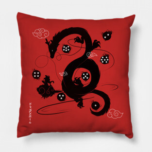 Wish to Dragon (b&w) Pillow