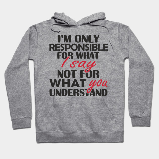 I'm Only Responsible For What I Say Sassy Attitude Hoodie by Anticorporati