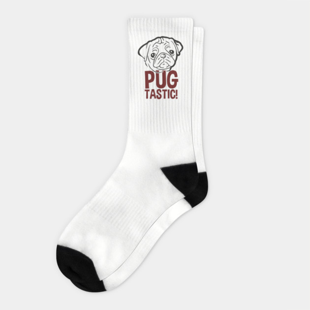 Pugtastic Dog Parent Humorous Vibes Socks by Anticorporati