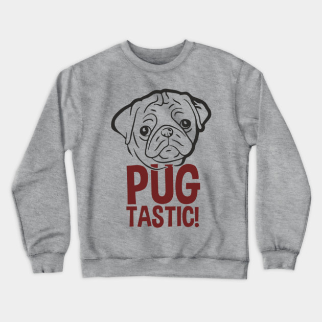 Pugtastic Dog Parent Humorous Vibes Crewneck Sweatshirt by Anticorporati