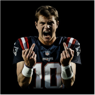 Drake Maye Middle Finger Vintage Posters and Art