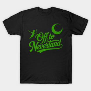 Distressed Off to Neverland Peter Pan Second Star to the Right T-Shirt