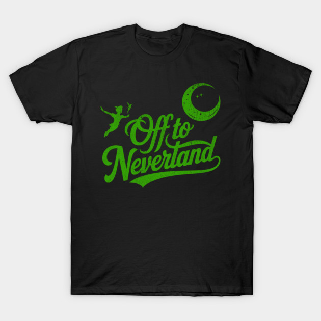 Distressed Off to Neverland Peter Pan Second Star to the Right T-Shirt by Joaddo