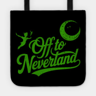 Distressed Off to Neverland Peter Pan Second Star to the Right Tote