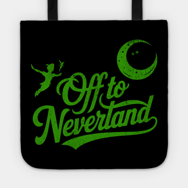 Distressed Off to Neverland Peter Pan Second Star to the Right Tote by Joaddo