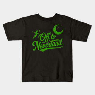 Distressed Off to Neverland Peter Pan Second Star to the Right Kids T-Shirt