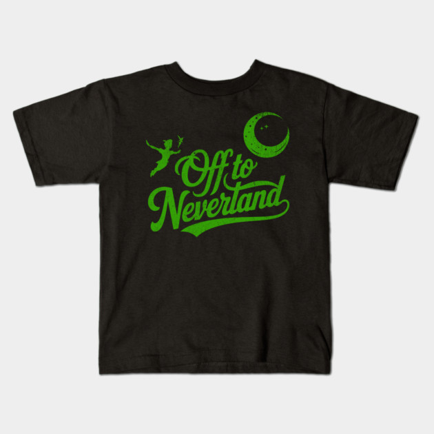 Distressed Off to Neverland Peter Pan Second Star to the Right Kids T-Shirt by Joaddo