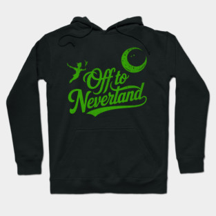 Distressed Off to Neverland Peter Pan Second Star to the Right Hoodie