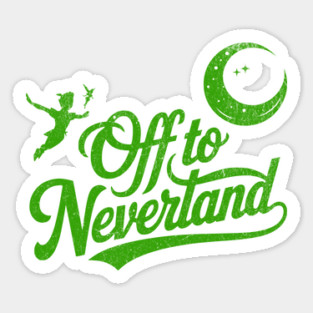 Distressed Off to Neverland Peter Pan Second Star to the Right Magnet