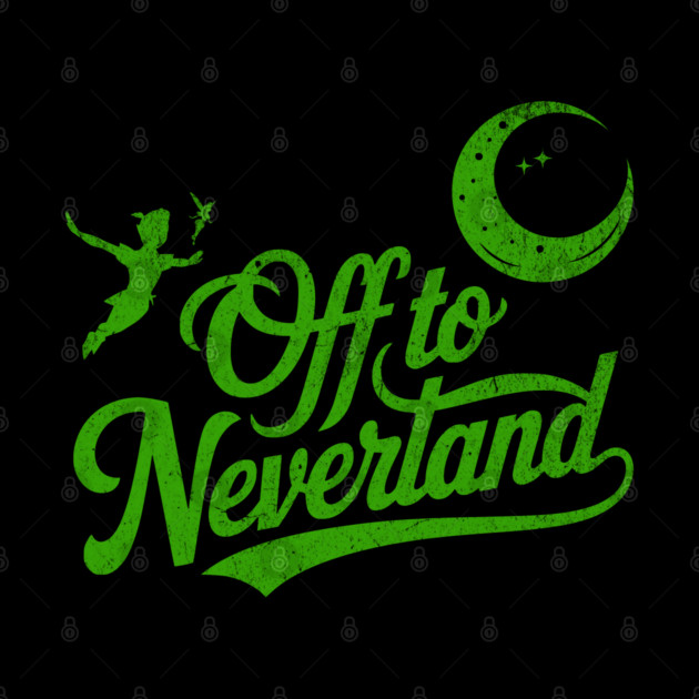 Distressed Off to Neverland Peter Pan Second Star to the Right by Joaddo
