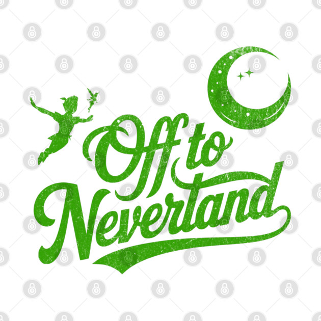 Distressed Off to Neverland Peter Pan Second Star to the Right by Joaddo