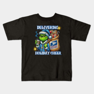 Delivering Holiday Cheer USPS Grinchy Christmas Kids T-Shirt