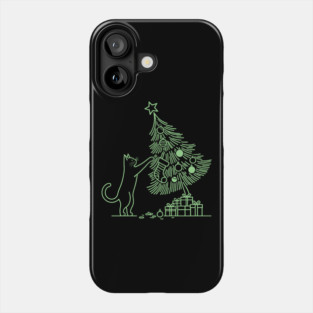 Cat And the Christmas Tree Phone Case
