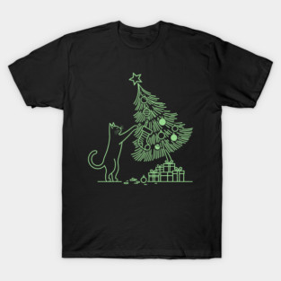 Cat And the Christmas Tree T-Shirt
