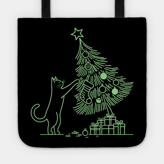 Cat And the Christmas Tree Tote by CreativeSage