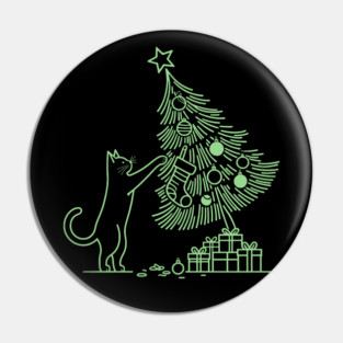 Cat And the Christmas Tree Pin