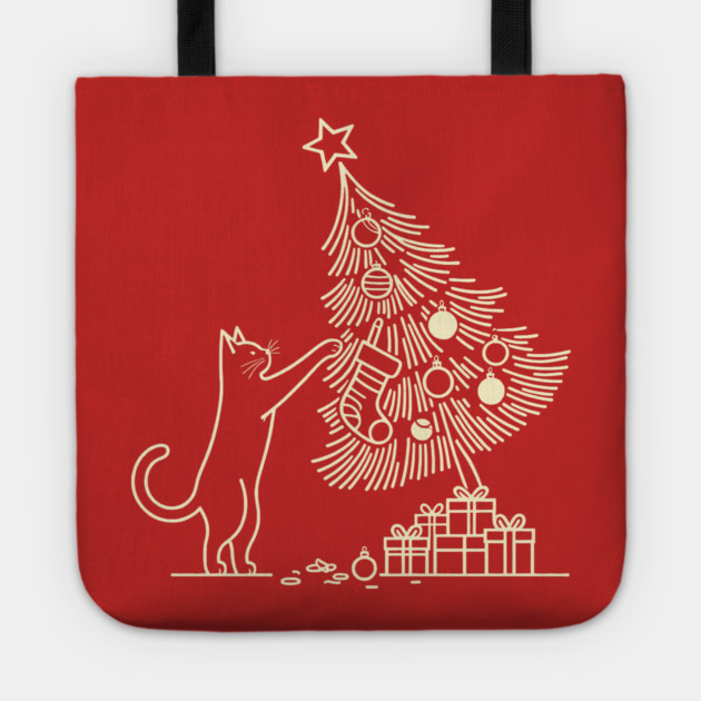 Cat And the Christmas Tree Tote by CreativeSage
