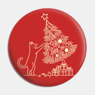 Cat And the Christmas Tree Pin