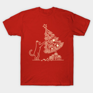 Cat And the Christmas Tree T-Shirt
