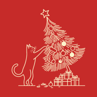 Cat And the Christmas Tree T-Shirt