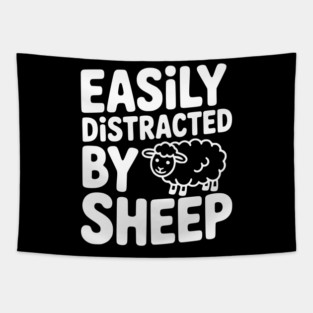 Easily Distracted by Sheep Tapestry