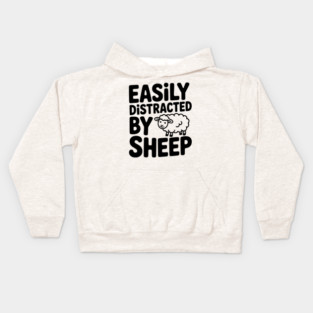 Easily Distracted by Sheep Kids Hoodie