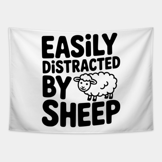 Easily Distracted by Sheep Tapestry by Frank Ring