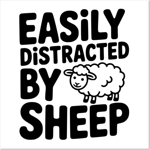 Easily Distracted by Sheep Wall Art by Frank Ring
