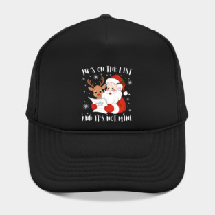 Hes On The List Funny Christmas Humor Hat