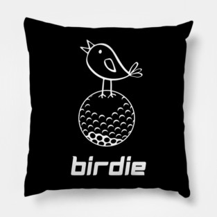 Golf Birdie T-Shirt - Funny Golf Pun Doodle Graphic Tee. Cute Bird on Golf Ball Design. Perfect Gift for Golfers and Caddies. Pillow