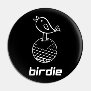 Golf Birdie T-Shirt - Funny Golf Pun Doodle Graphic Tee. Cute Bird on Golf Ball Design. Perfect Gift for Golfers and Caddies. Pin