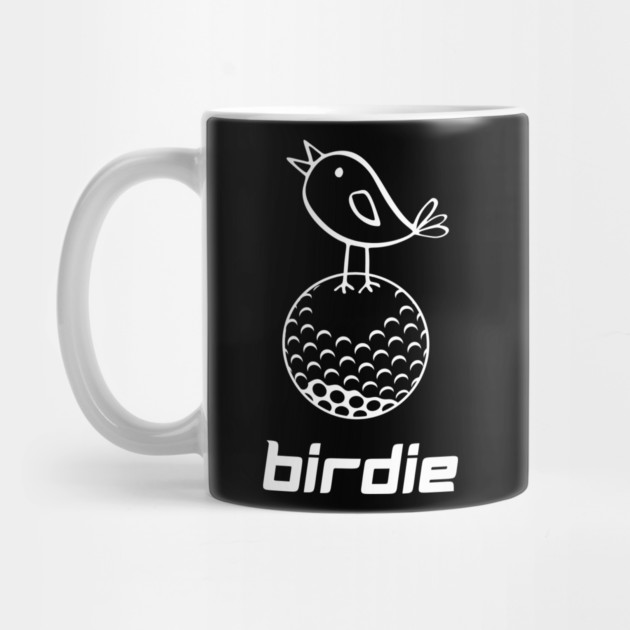 Golf Birdie T-Shirt - Funny Golf Pun Doodle Graphic Tee. Cute Bird on Golf Ball Design. Perfect Gift for Golfers and Caddies. by TurnEffect