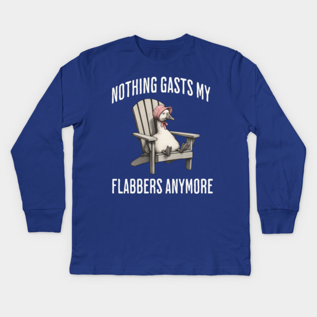 Tired White Goose: Nothing Gasts My Flabbers Anymore Kids Long Sleeve T-Shirt by Luxinda