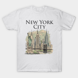 New York City Skyline Illustration T-Shirt