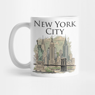 New York City Skyline Illustration Mug