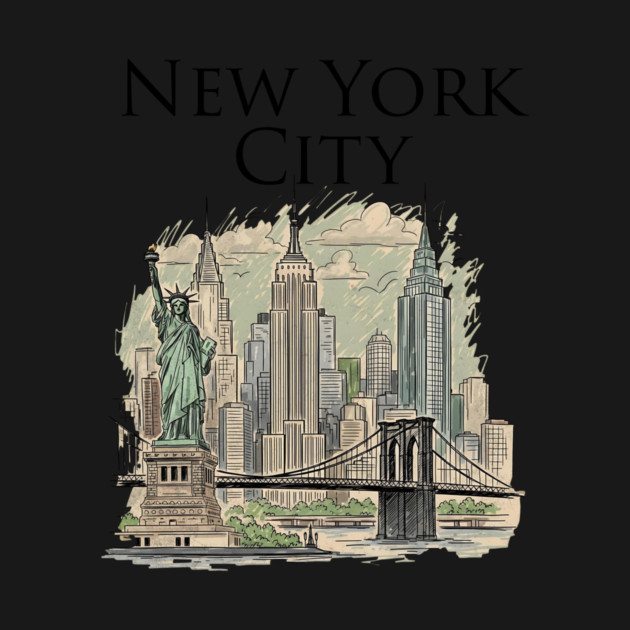 New York City Skyline Illustration by Designed By Marty