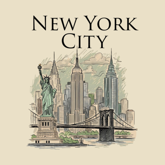 New York City Skyline Illustration by Designed By Marty