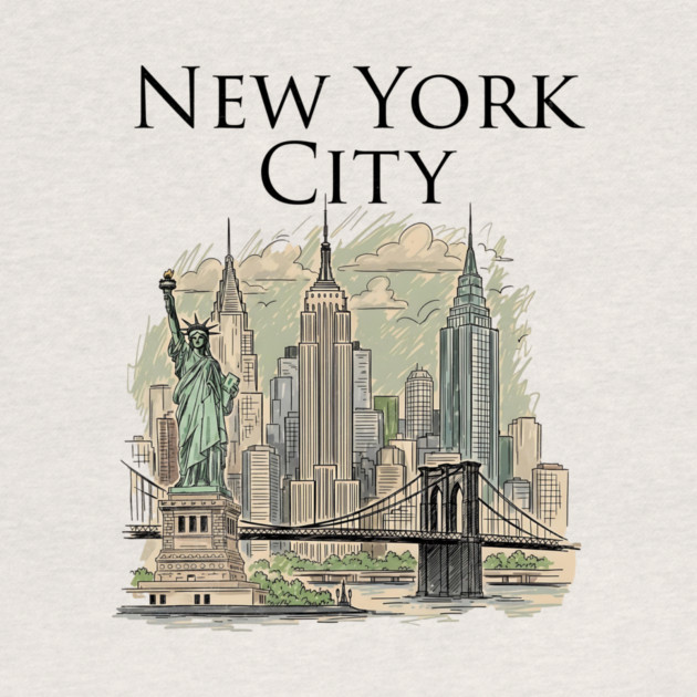 New York City Skyline Illustration by Designed By Marty