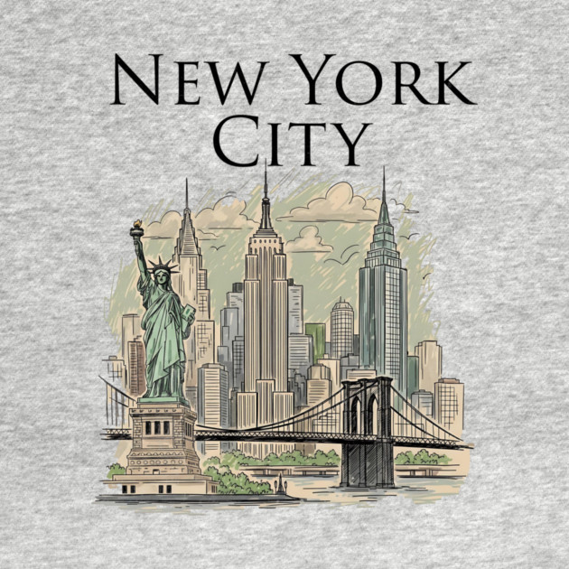 New York City Skyline Illustration by Designed By Marty