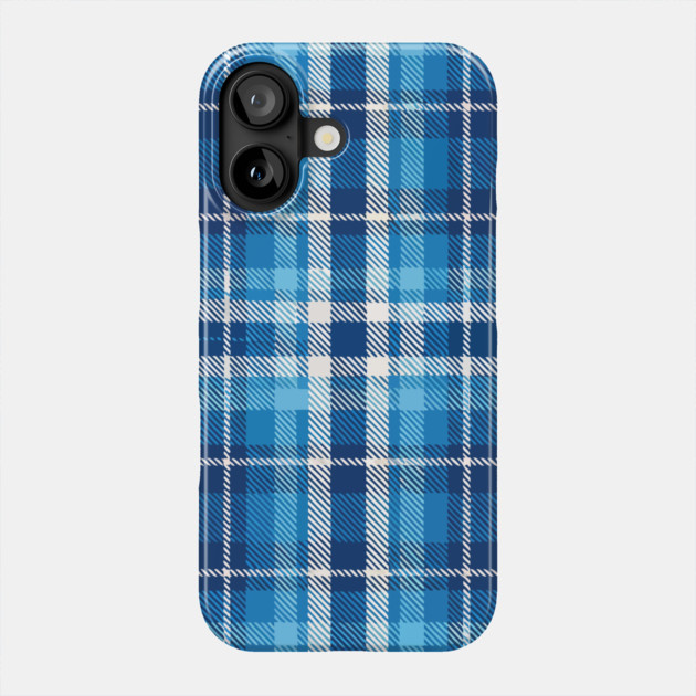 Blue Highland Check – Classic Tartan Style Plaid Pattern Phone Case by DonWillisJrArt