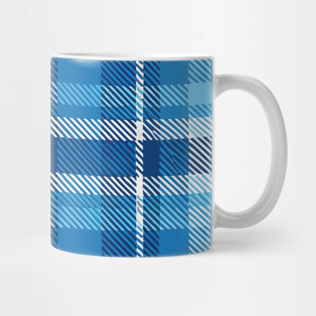 Blue Highland Check – Classic Tartan Style Plaid Pattern by DonWillisJrArt