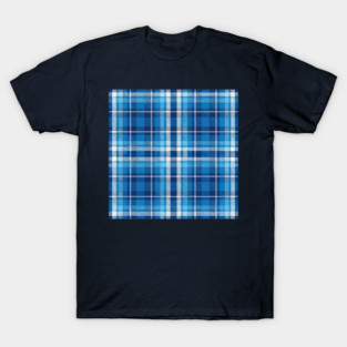 Blue Highland Check – Classic Tartan Style Plaid Pattern T-Shirt
