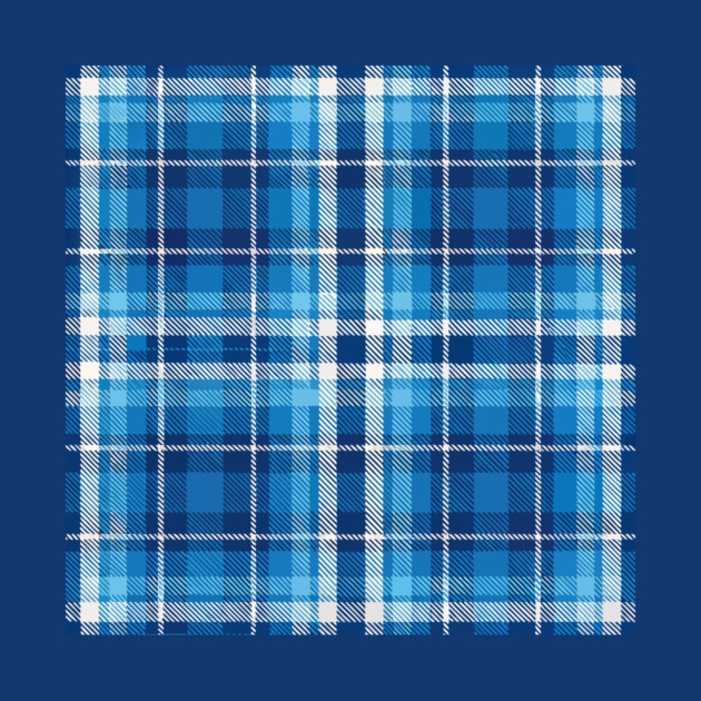 Blue Highland Check – Classic Tartan Style Plaid Pattern by DonWillisJrArt