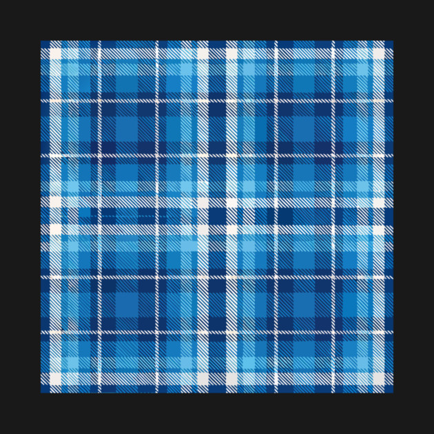 Blue Highland Check – Classic Tartan Style Plaid Pattern by DonWillisJrArt