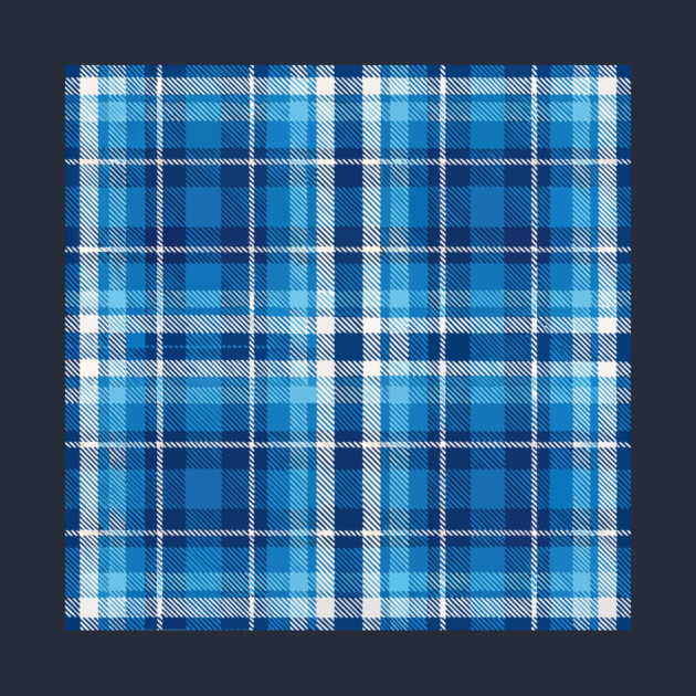 Blue Highland Check – Classic Tartan Style Plaid Pattern by DonWillisJrArt