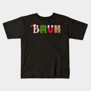Bruh Santa Hat Candy Cane Gingerbread Holiday Kids T-Shirt