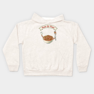 Pasta La Vista Funny Pasta Bowl Art Kids Hoodie