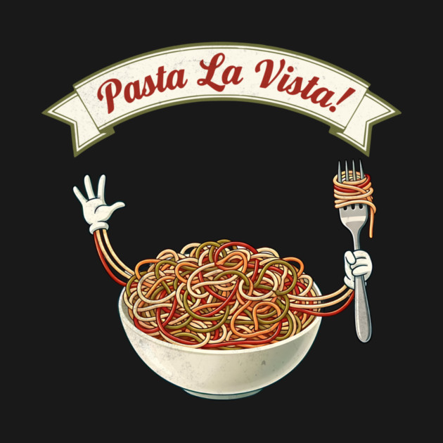 Pasta La Vista Funny Pasta Bowl Art by Designed By Marty