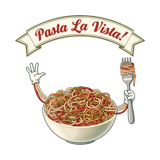 Pasta La Vista Funny Pasta Bowl Art by Designed By Marty