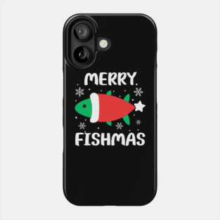 Merry Fishmas Cute Santa Fish Holiday Pun Phone Case